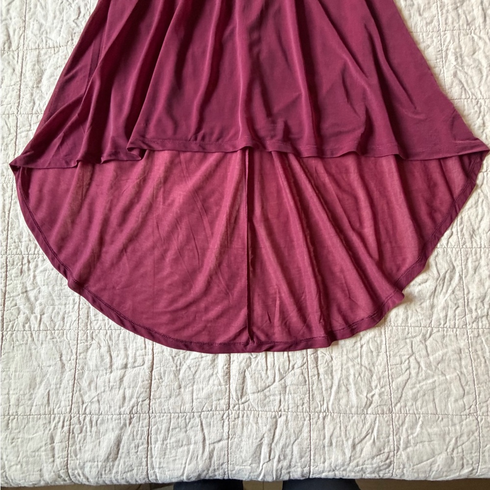 H&M Maroon High-Low Skirt